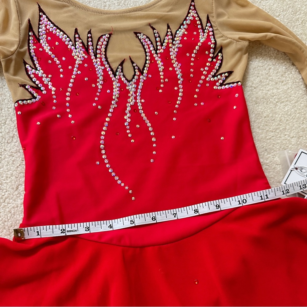 New Figure Skating Dress Size 12 (7~10T) with Hair Scrunchies (130~140cm) - Picture 7 of 10
